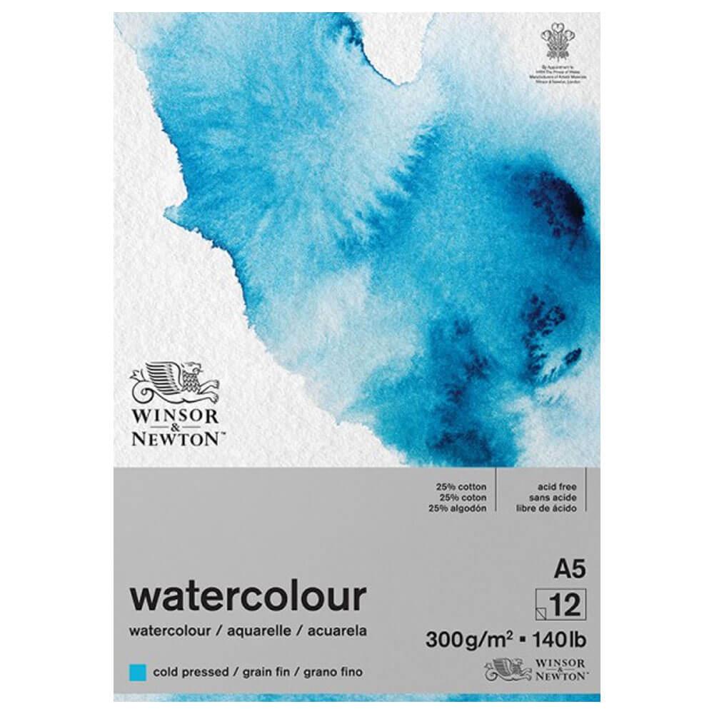 Winsor & Newton Cold Pressed Classic A5 Watercolour Paper 300gsm 12 Sheets